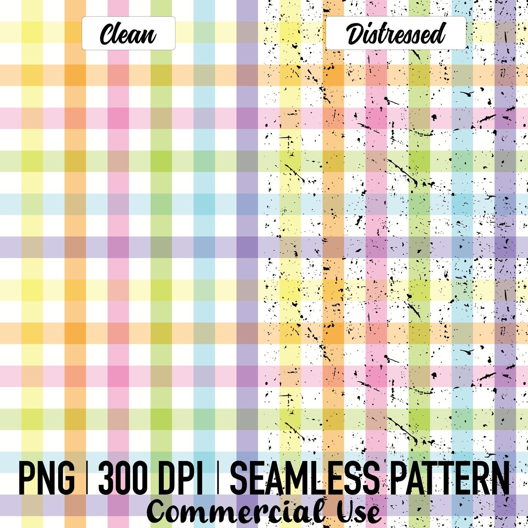 Seamless Pastel Plaid Pattern PNG, Clean Distressed Checkered Fabric ...