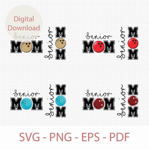 Senior Mom Bowling Svg Png, Bowling Mom Svg Cut File, Senior Mom Bowling Front & Back Svg, Game Day Bowling Svg Png, Bowling Mom Shirt Svg