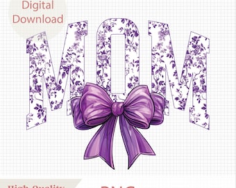 Coquette chinoise de maman violette Png, Coquette noeud pour maman Png, Fleurs violettes pour maman pour maman, université universitaire pour maman, PNG pour maman, Tendance pour la vie de maman, Fête des Mères pour maman