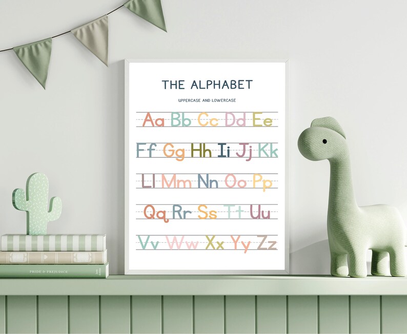 Boho Alphabet Poster, Homeschool Educational Poster, Montessori ...