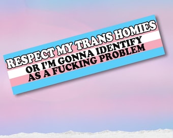 Trans Rights, Trans Ally, PROTECT TRANS Lives, LGBTQIA Bumper Sticker, Bumper Magnet