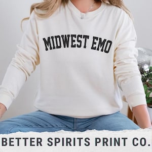 Midwest Emo Comfort Color långärmad T-shirt, äldre Emo-present till henne, present till honom, musikälskare-present, Millennials, Emo at Heart Unisex