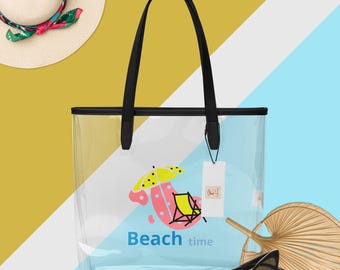 Bolsa de praia transparente: bolsa de viagem de verão em TPU transparente