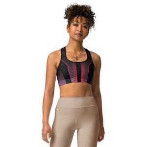 Geometric Design Sports Bra – Modern Print Workout Bra, Stylish Activewear for Women, Medium Support Bra for Gym, Yoga, or Everyday Wear