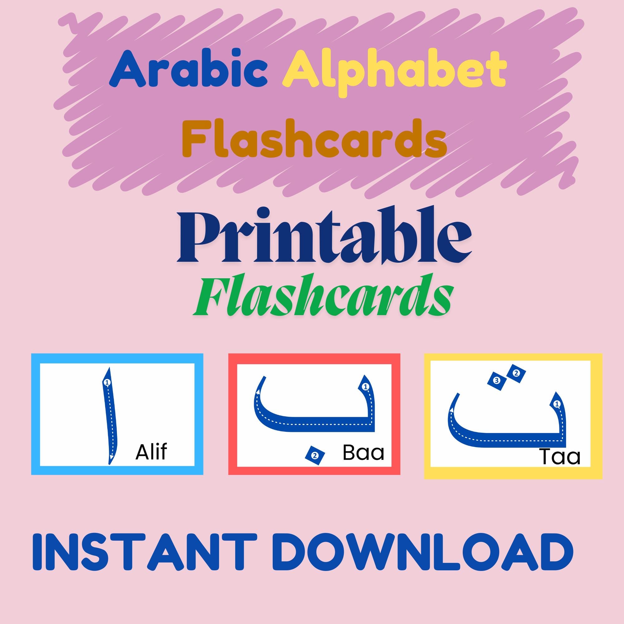 Arabic Alphabet Flashcards, Arabic Tracing, Arabic Flashcards