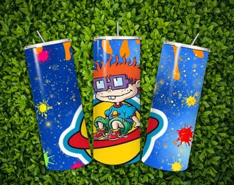 20 oz tumbler rugrats carlito, cartoon, colorful design. 20 oz tumbler template wrapper / Instant Digital Download