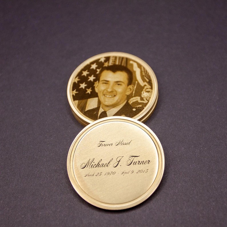 Challenge Coin - Memorial Keepsake - Custom Engraved Brass Token for ...