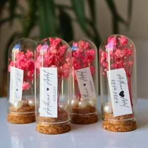 Tubo regalo di fiori secchi per matrimonio, regalo di matrimonio rustico, bomboniere personalizzate, bomboniere all'ingrosso