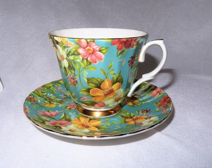 Staffordshire ENLAND MAYFAIR Fine Bone China Teacup & Saucer in