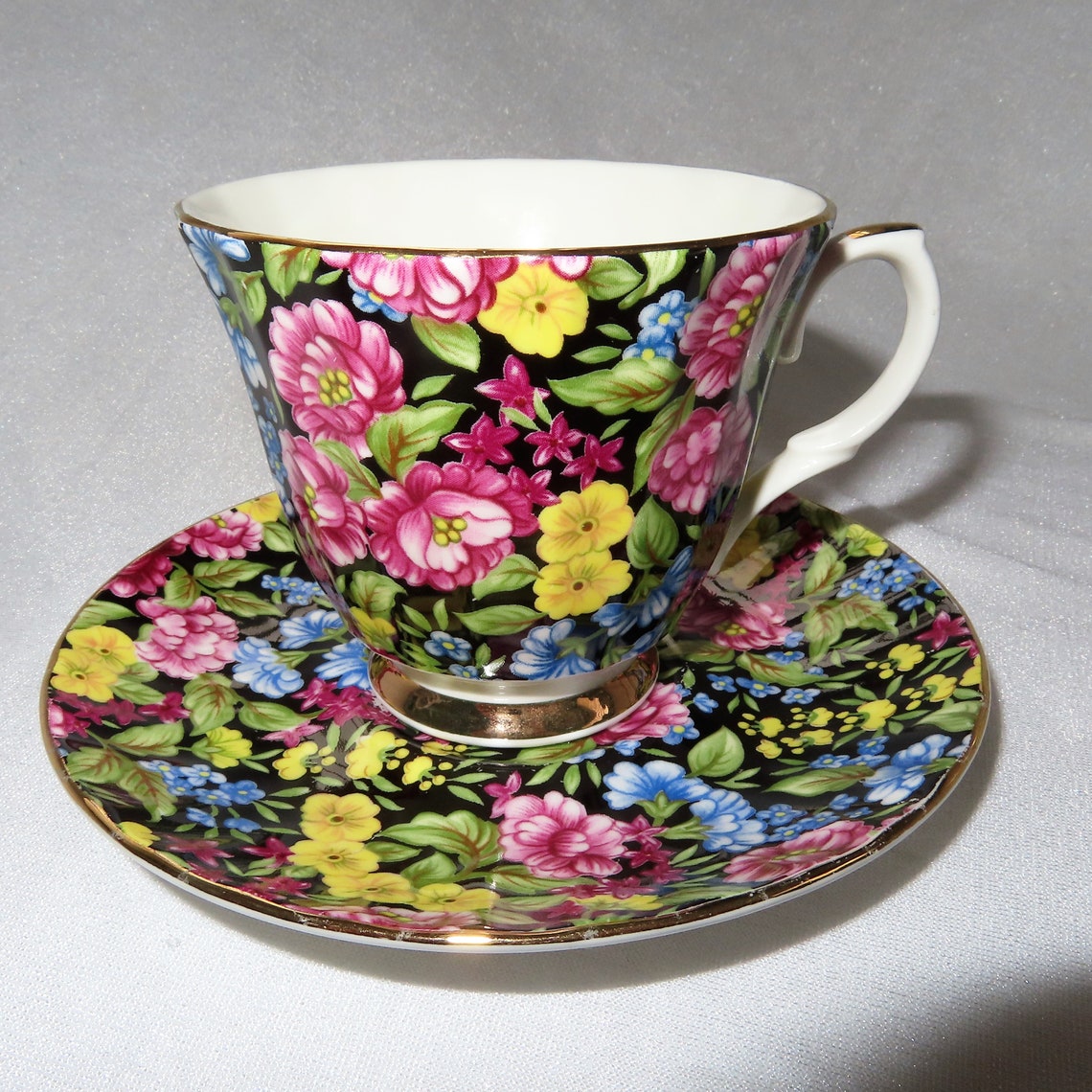 Staffordshire ENLAND MAYFAIR Fine Bone China Teacup & Saucer Etsy