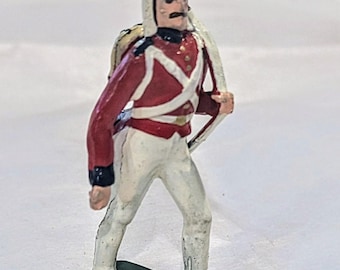 Soldado británico antiguo de la Guerra de 1812 - 58 mm pintado a mano - Plomo fundido macizo