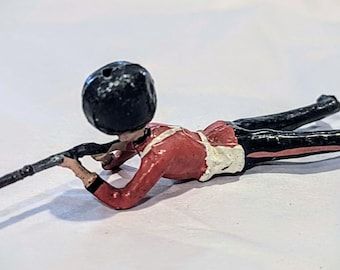 Antique War of 1812 Britain Grenadier Guard Laying - Hand Painted - Solid Cast Lead