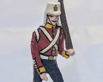 Soldado británico antiguo de la Guerra de 1812 - 70 mm pintado a mano - Plomo fundido macizo