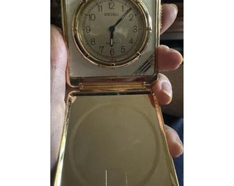 Vintage Seiko 2 Jewels Foldable Travel Alarm Clock, Made in Japan