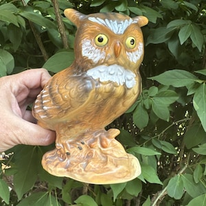 Lefton Owl Planter Great Horned H4470 MidCentury MCM Vintage Excellent Condition