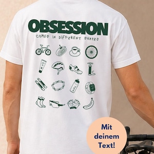 Personlig racercykel-T-shirt | Cykeltröja med klotterikoner och anpassad text