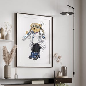 Polo Bear Poster, Ralph Lauren Inspired Poster, Fashion Magazine Poster, Dorm Poster, Old Money Poster, Vintage Magazine, Retro Polo