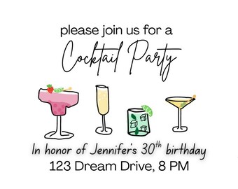 Cocktail Party Invite Digital Template