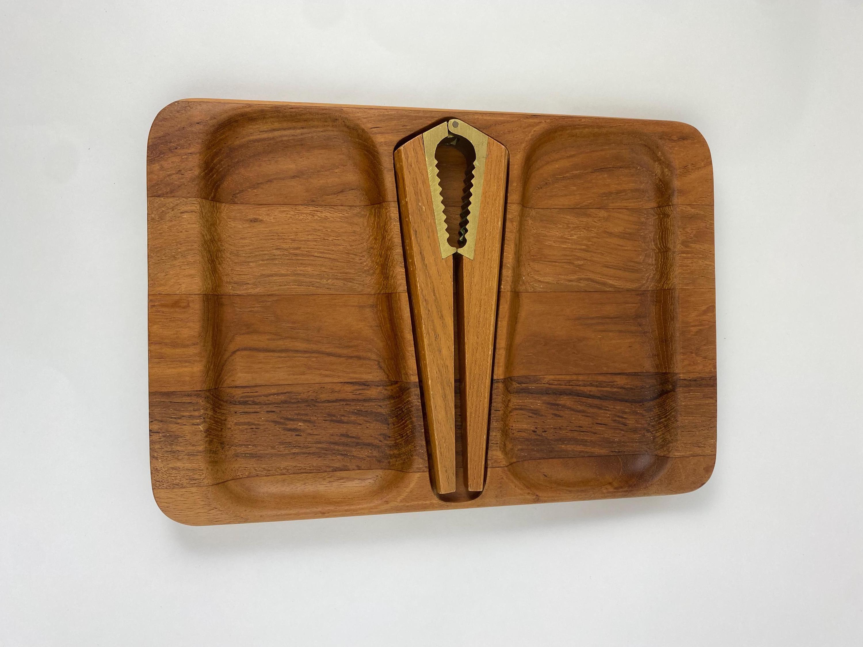食器 DENMARK DIGSMED DESIGN Vintage Digsmed Denmark Teak Square Cheese and Cracker Tray, Teak