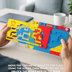 Handmade Wooden Double-Sided Maze Board Game - Brain Teaser Puzzle