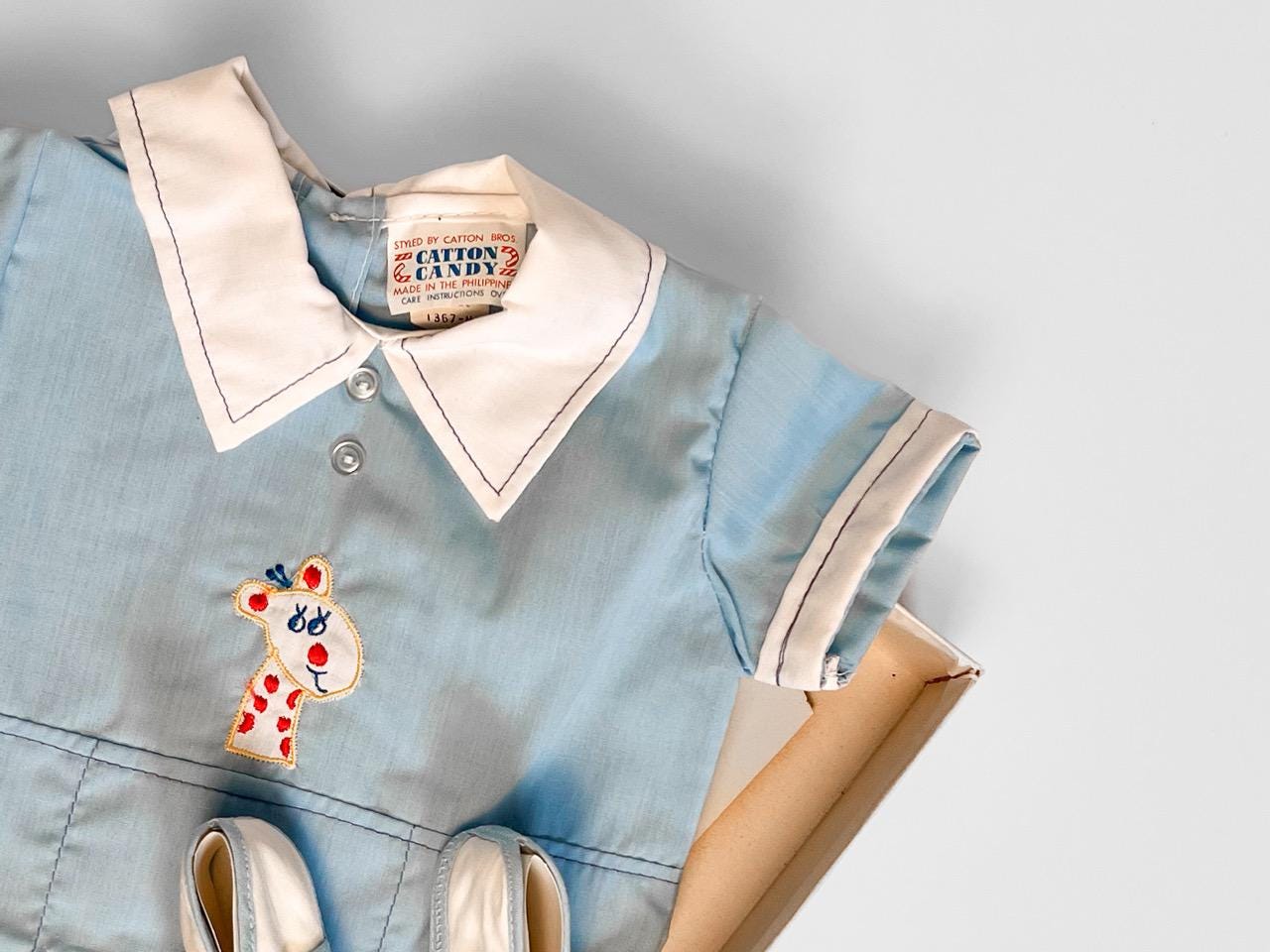 Vintage Newborn Baby Boy Gift Set, Two Piece Outfit + Crib Shoes + 70s Box | Baby Shower Ready!