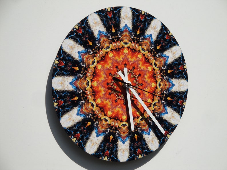 Copper Patina Macro Mandala Print Art 10 Wall Clock #09185-4 #-FREE SHIPPING-# Vintage 78rpm Record,Modern,Decor,Housewares,Home,Living
