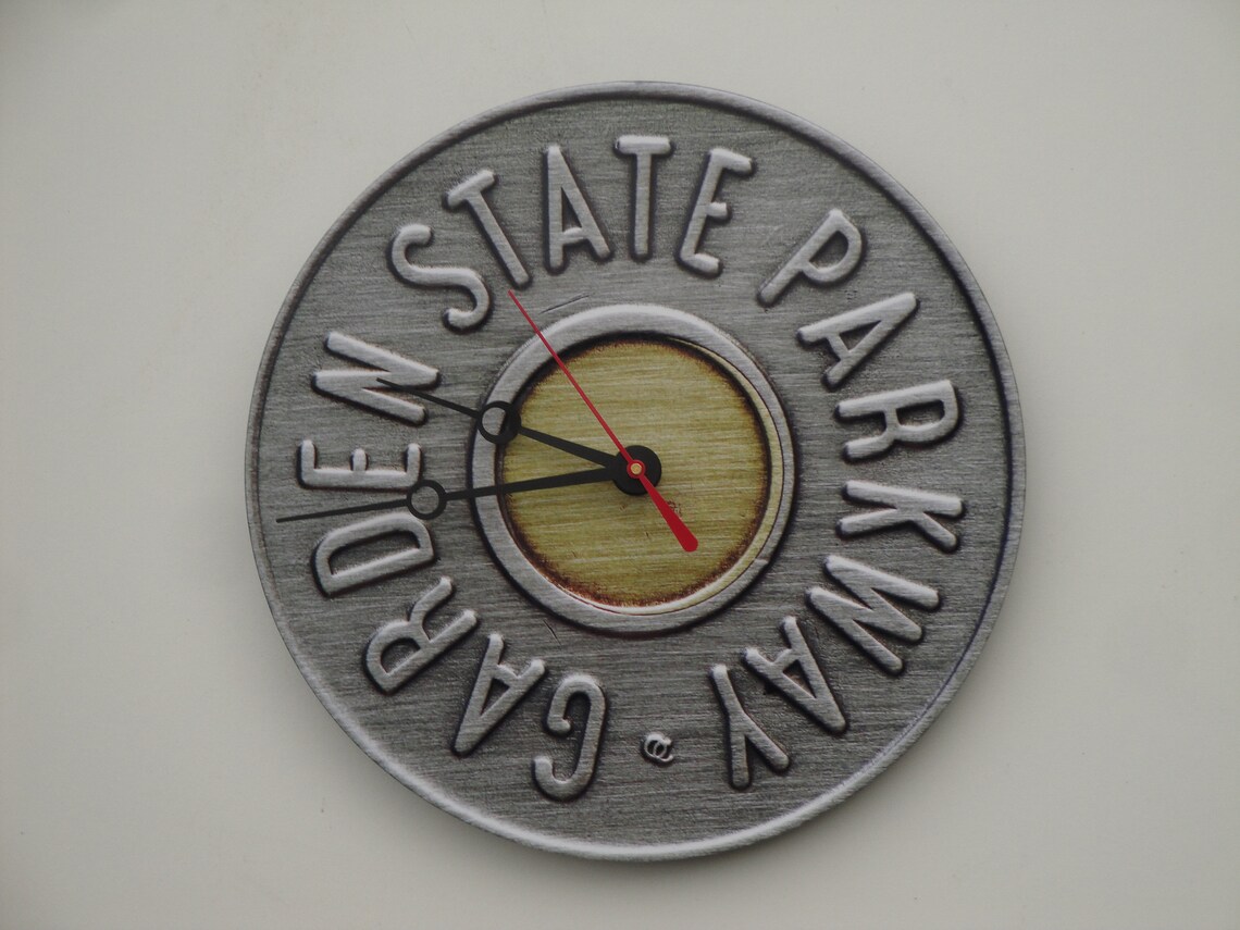 N.J. Garden State Parkway Token Macro Print Art Clock Etsy