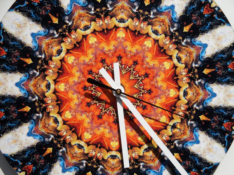 Copper Patina Macro Mandala Print Art 10 Wall Clock #09185-4 #-FREE SHIPPING-# Vintage 78rpm Record,Modern,Decor,Housewares,Home,Living