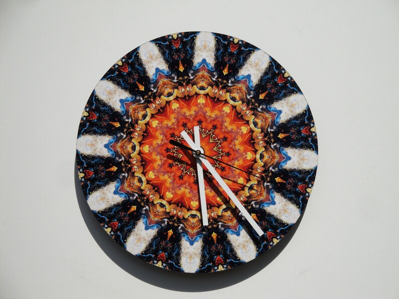 Copper Patina Macro Mandala Print Art 10 Wall Clock #09185-4 #-FREE SHIPPING-# Vintage 78rpm Record,Modern,Decor,Housewares,Home,Living
