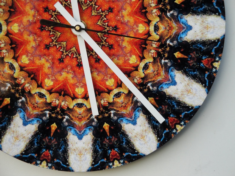 Copper Patina Macro Mandala Print Art 10 Wall Clock #09185-4 #-FREE SHIPPING-# Vintage 78rpm Record,Modern,Decor,Housewares,Home,Living