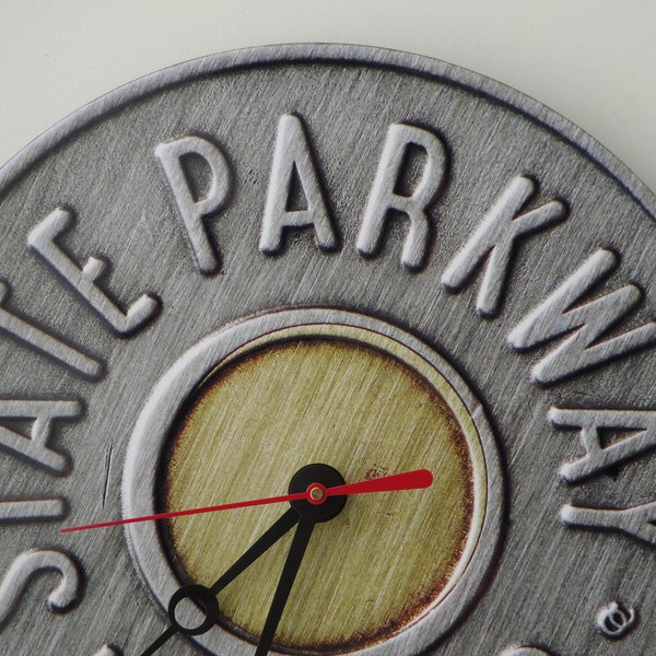 N.J. Garden State Parkway Token , Macro Print Art Clock 10" Vintage 78Rpm Record,FREE SHIPPING, Modern, Decor, Housewares, Home, Living