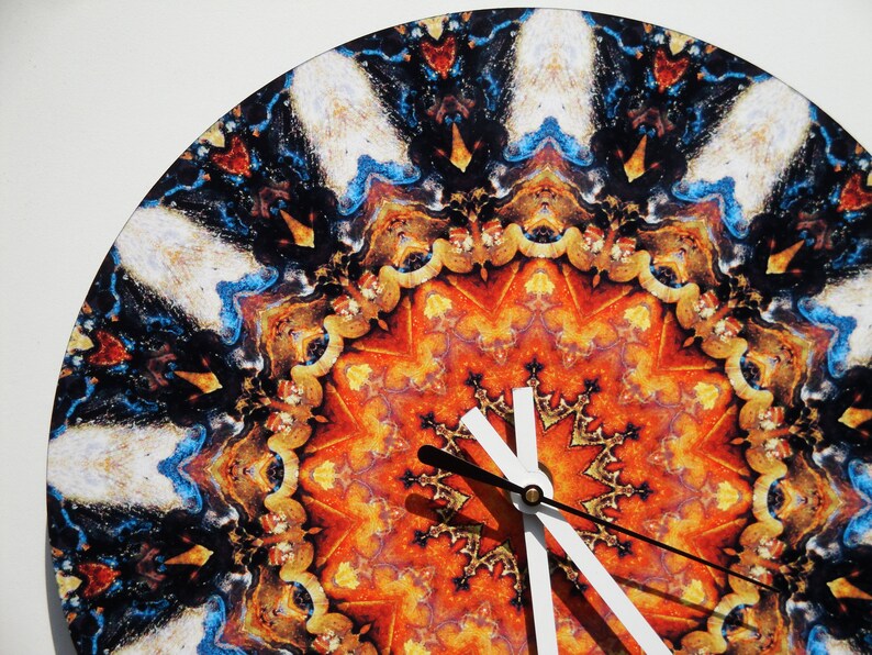 Copper Patina Macro Mandala Print Art 10 Wall Clock #09185-4 #-FREE SHIPPING-# Vintage 78rpm Record,Modern,Decor,Housewares,Home,Living