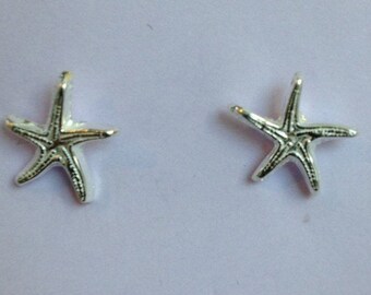 Starfish Tiny Fine Silver Post Stud Earrings