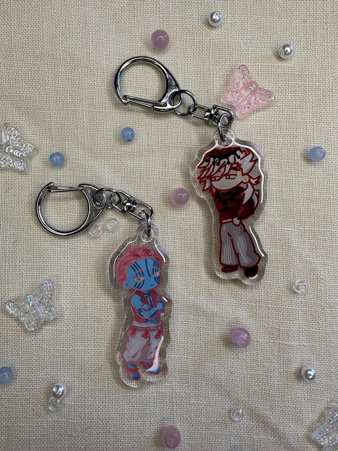 Akaza and Douma Mini Acrylic Keychain Demon Slayer Epoxy Coating - Etsy