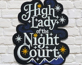 High Lady of the Night Court Aufnäher zum Aufbügeln – Gesticktes ACOTAR - inspiriertes Bücherwurm Geschenk