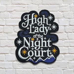 High Lady of the Night Court Iron-On Patch – Embroidered ACOTAR-Inspired Bookish Gift