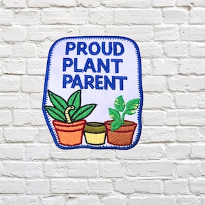 Proud Plant Parent Patch – Houseplant Lover Iron-On Badge – Embroidered Green Thumb Gift – Made in India