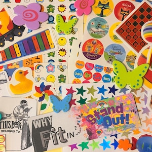 Early 2000s Nostalgia Scrapbook Kit | 1 oz Ephemera Pack | Kidcore Stickers | Scholastic Book Fair Inspired