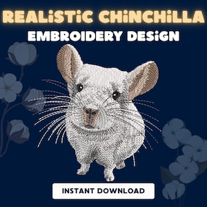 Ricamo a macchina realistico "Cincillà" - Prodotto digitale