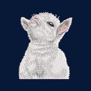 Cute Baby Goat Machine Embroidery Design - Little Lamb Goat Embroidery Pattern - Farm Animal Aesthetic Digital File