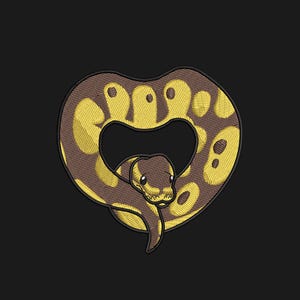 Maschinenstickerei-Design „Schlangenherz“ – Niedliche Python – Digitales Produkt