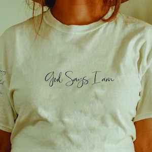 God Says I am Svg, Elegant png, Christian Quote jpg,  Bible Verse eps, Religious pdf, Sublimation design dxf