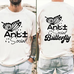 Antisozialer Schmetterling SVG, Schmetterling PNG, Antisozialer Schmetterling jpg, Introvert eps, Mentale Gesundheit pdf, Sublimationsdesign dxf