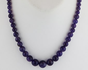 Ametistkristallpärlhalsband mörklila elegant