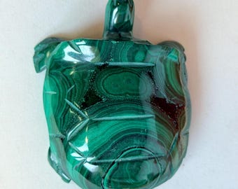 Geschnitzte Schildkröte aus Malachit | Grüne Kristallstein-Edelsteinfigur