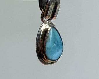 Larimar Sterling Silber Anhänger 925 Crystal Powder Blau Farbstein Schönes Geschenk