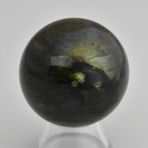Labradorite Sphere Crystal Ball Carved Metaphysical Mineral Flash 1.7&quot; inch diameter 4.318 cm Madagascar Iridescence Iridescent Carving