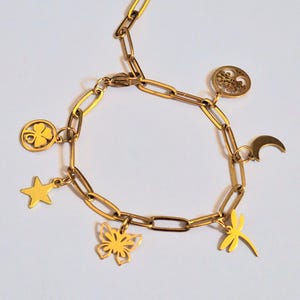 stainless steel charm bracelet