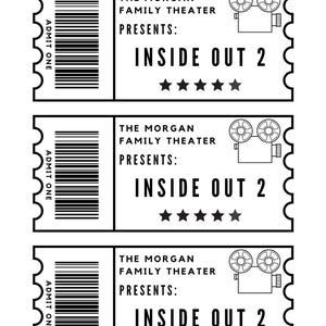 Family Movie Night Tickets - Printable, Customizable Template - Etsy Family Movie Night Tickets - Printable, Customizable Template - Etsy