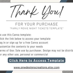 Family Movie Night Tickets Printable, Customizable Template - Etsy